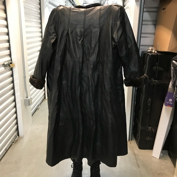 Black Leather Coat - Picture 2 of 2